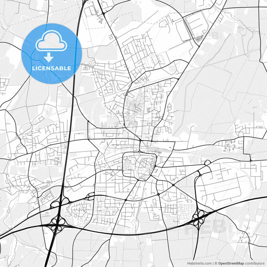 Vector PDF map of Unna, Germany