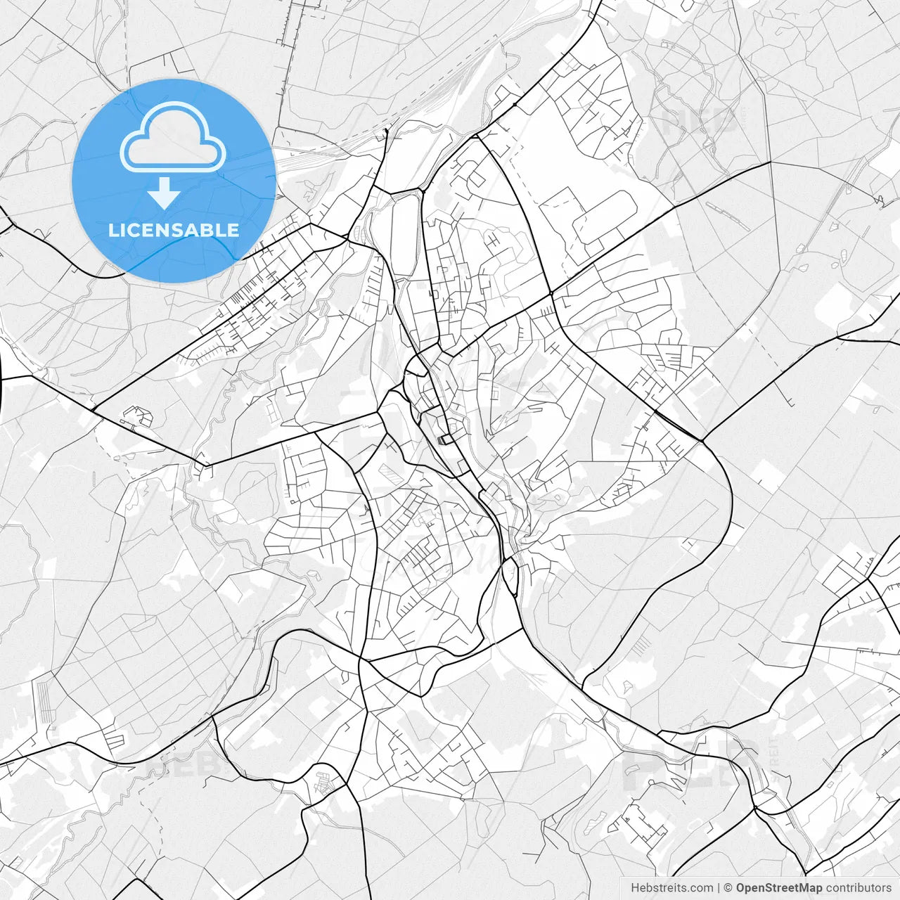 Vector PDF map of Stolberg (Rheinland), Germany