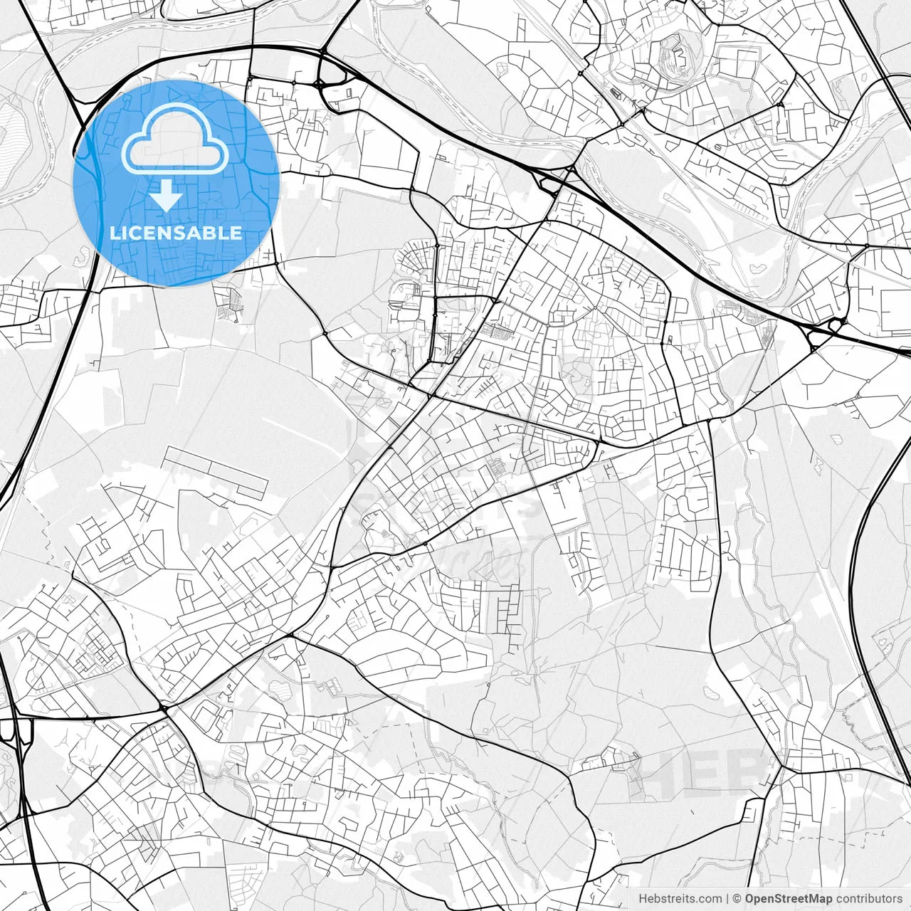 Vector PDF map of Sankt Augustin, Germany