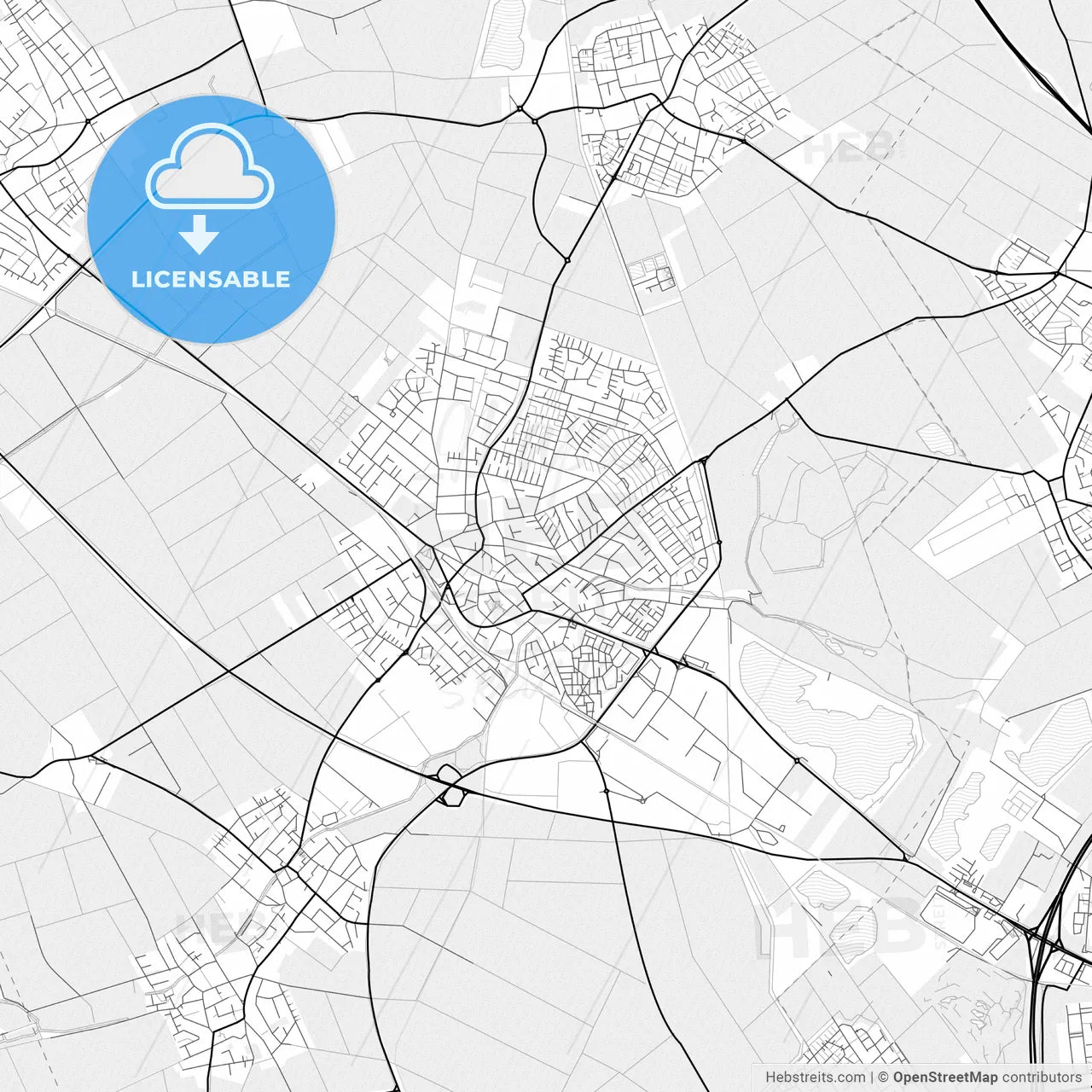 Vector PDF map of Pulheim, Germany