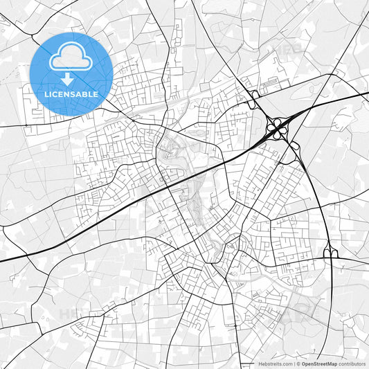 Vector PDF map of Rheda-Wiedenbruck, Germany