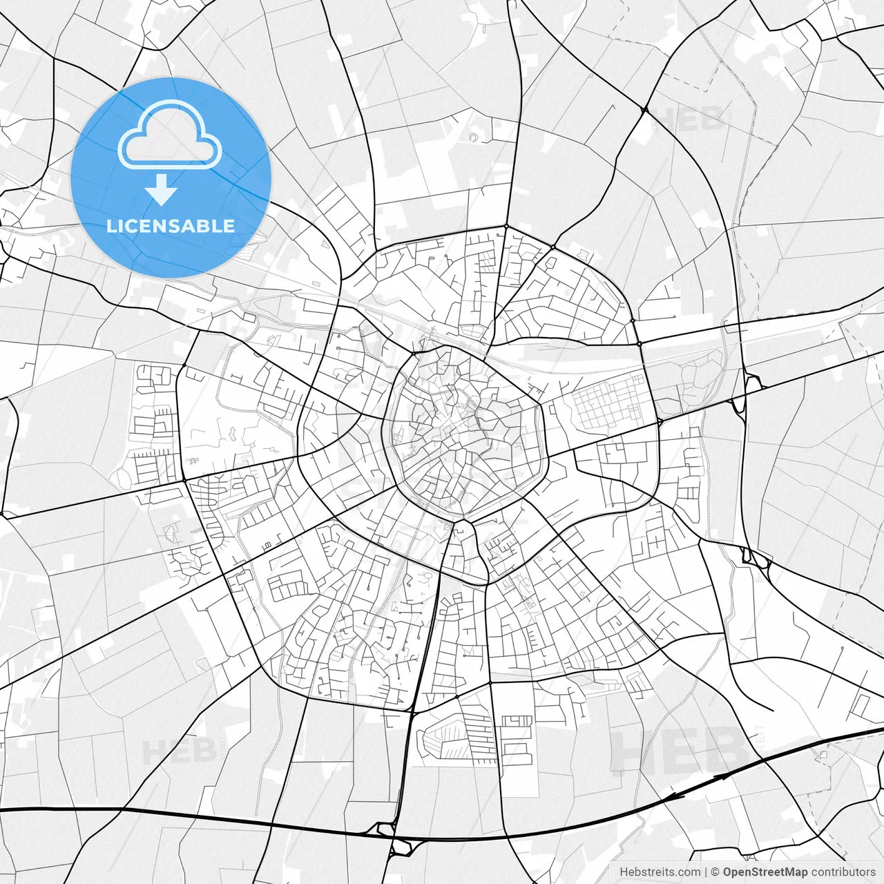 Vector PDF map of Soest, Germany