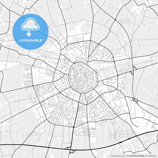 Vector PDF map of Soest, Germany