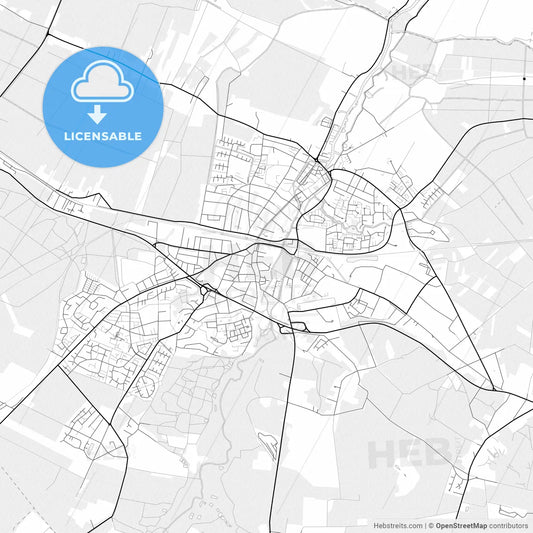 Vector PDF map of Buxtehude, Germany