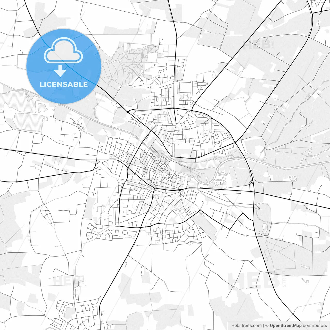 Vector PDF map of Warendorf, Germany