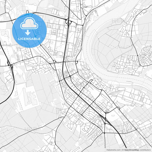 Vector PDF map of Wesseling, Germany