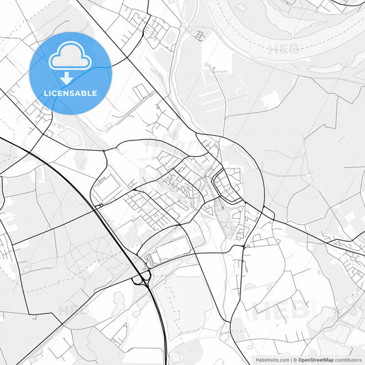 Vector PDF map of Rheinberg, Germany