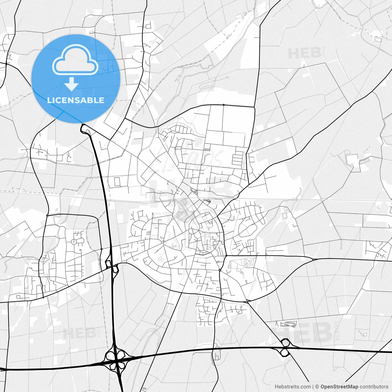 Vector PDF map of Werl, Germany