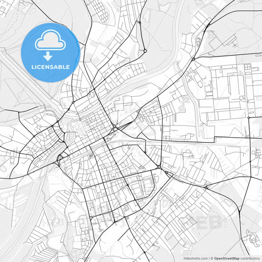 Vector PDF map of Győr, Hungary