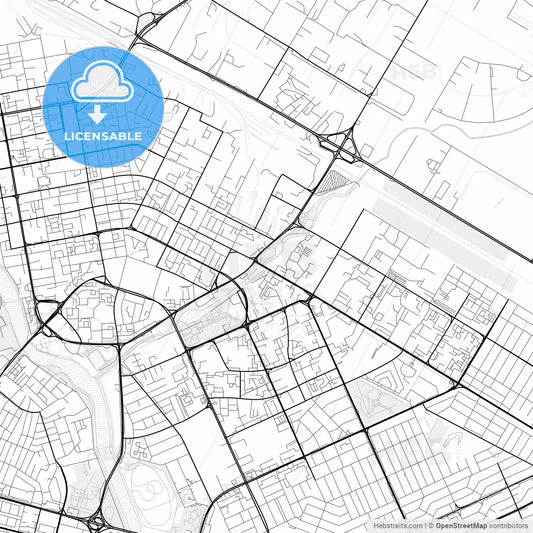 Vector PDF map of Astana, Kazakhstan