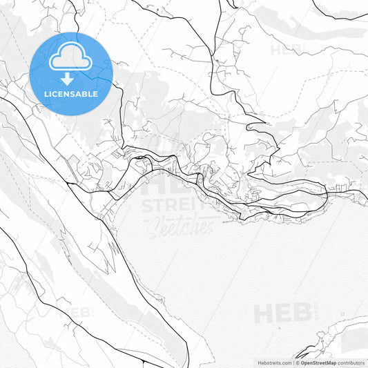 Vector PDF map of Herceg Novi, Montenegro