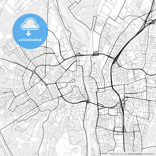 Vector PDF map of Maastricht, Netherlands