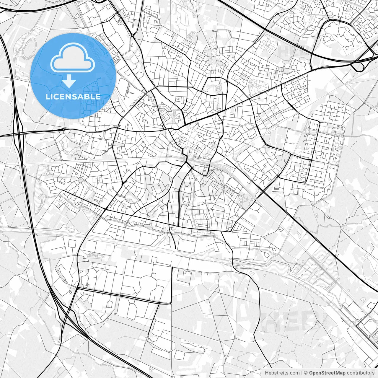 Vector PDF map of Hengelo, Netherlands