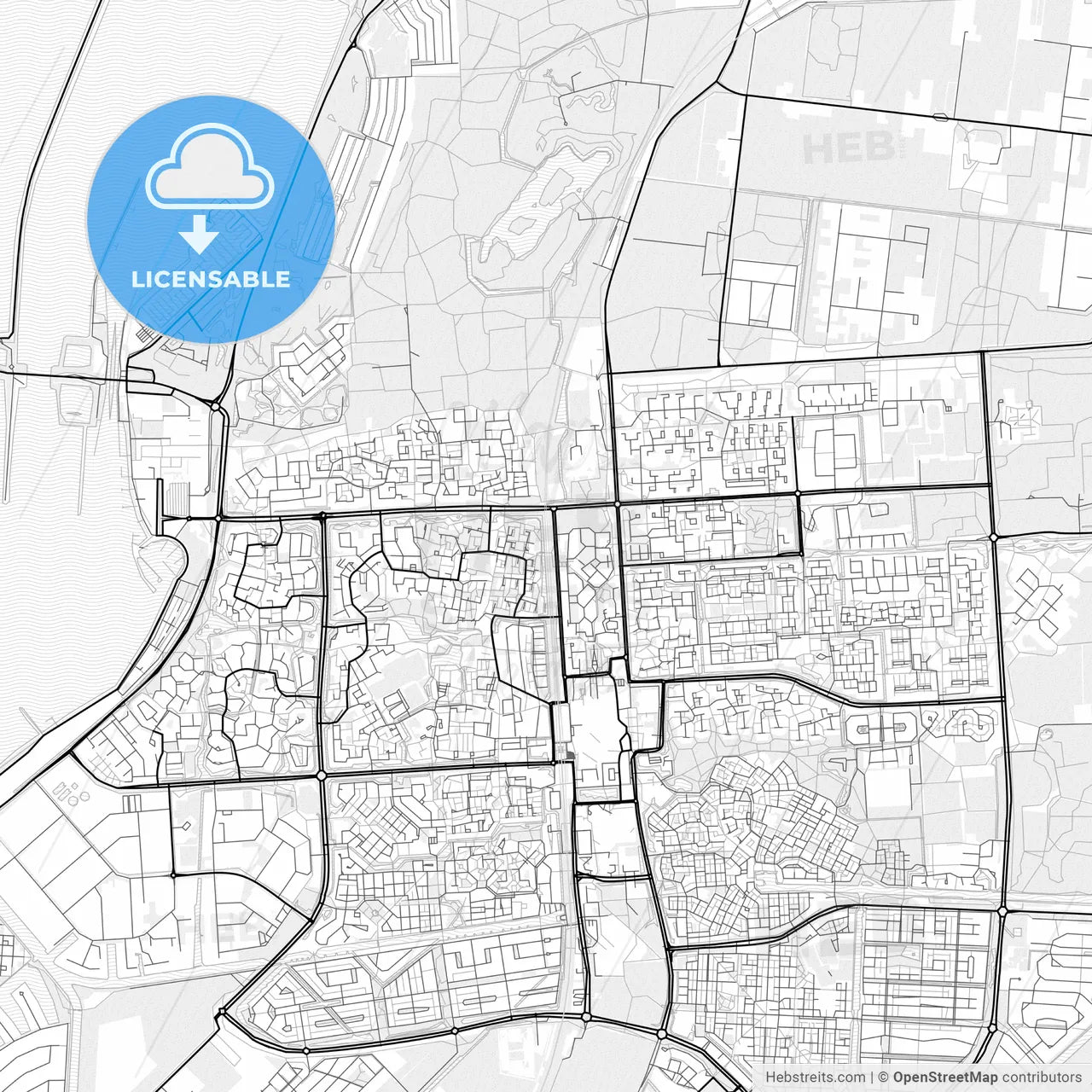 Vector PDF map of Lelystad, Netherlands