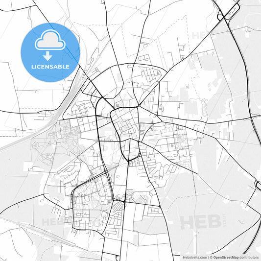 Vector PDF map of Inowrocław, Poland