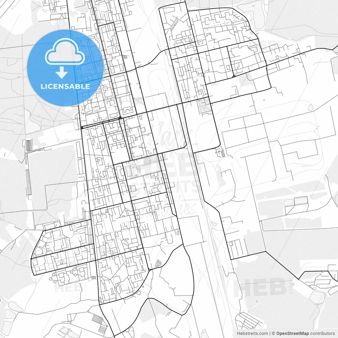 Vector PDF map of Elektrostal, Russia