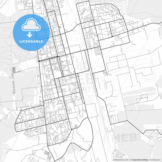 Vector PDF map of Elektrostal, Russia