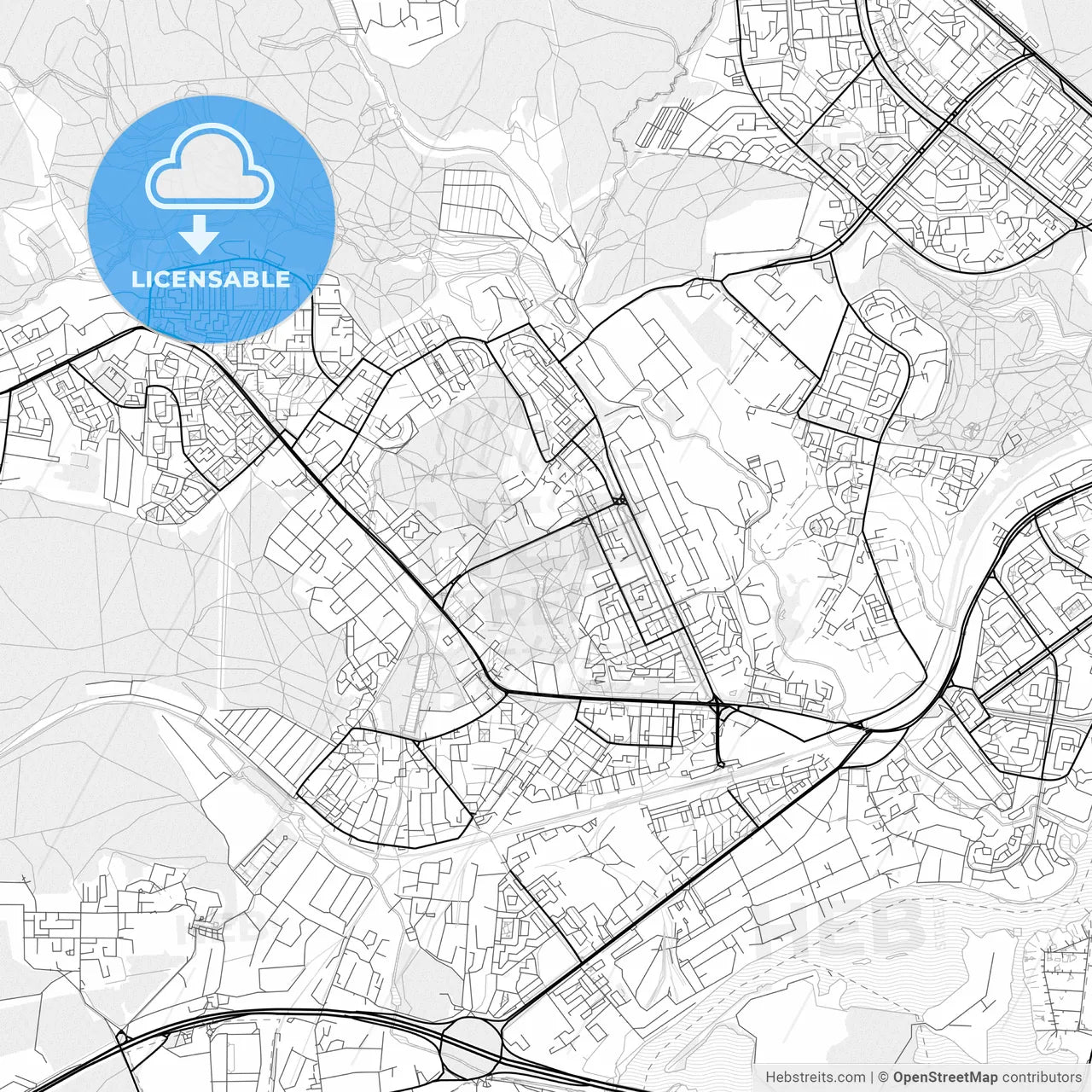 Vector PDF map of Krasnogorsk, Russia