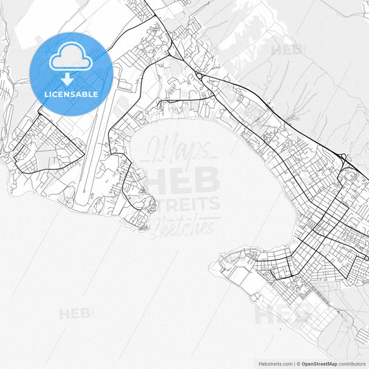Vector PDF map of Gelendzhik, Russia