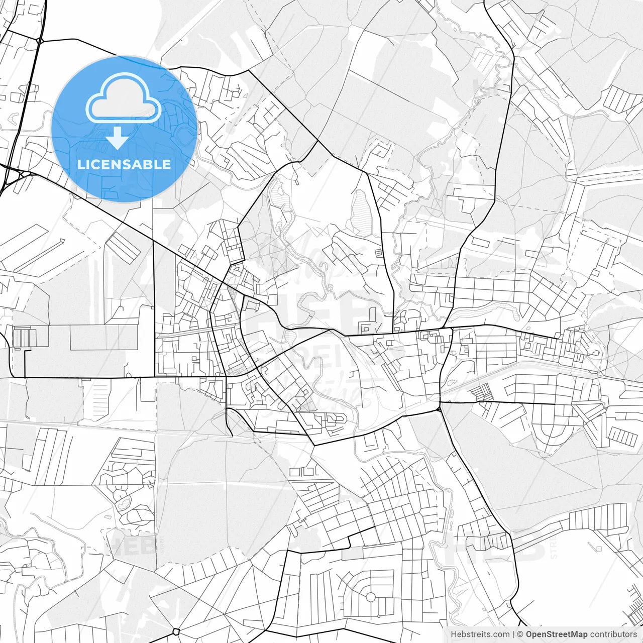 Vector PDF map of Ivanteyevka, Russia