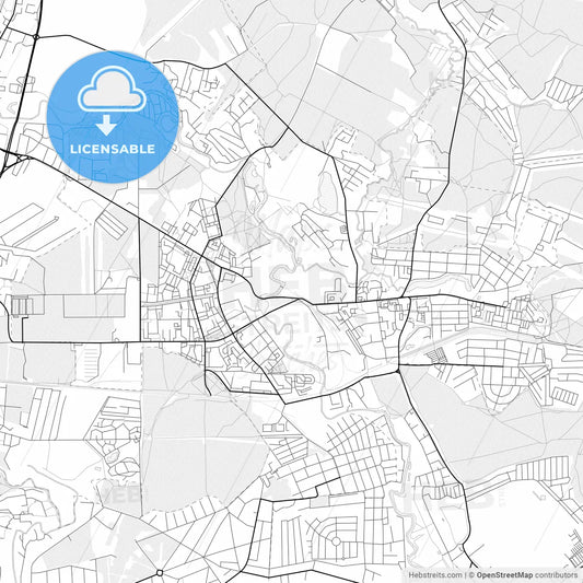Vector PDF map of Ivanteyevka, Russia