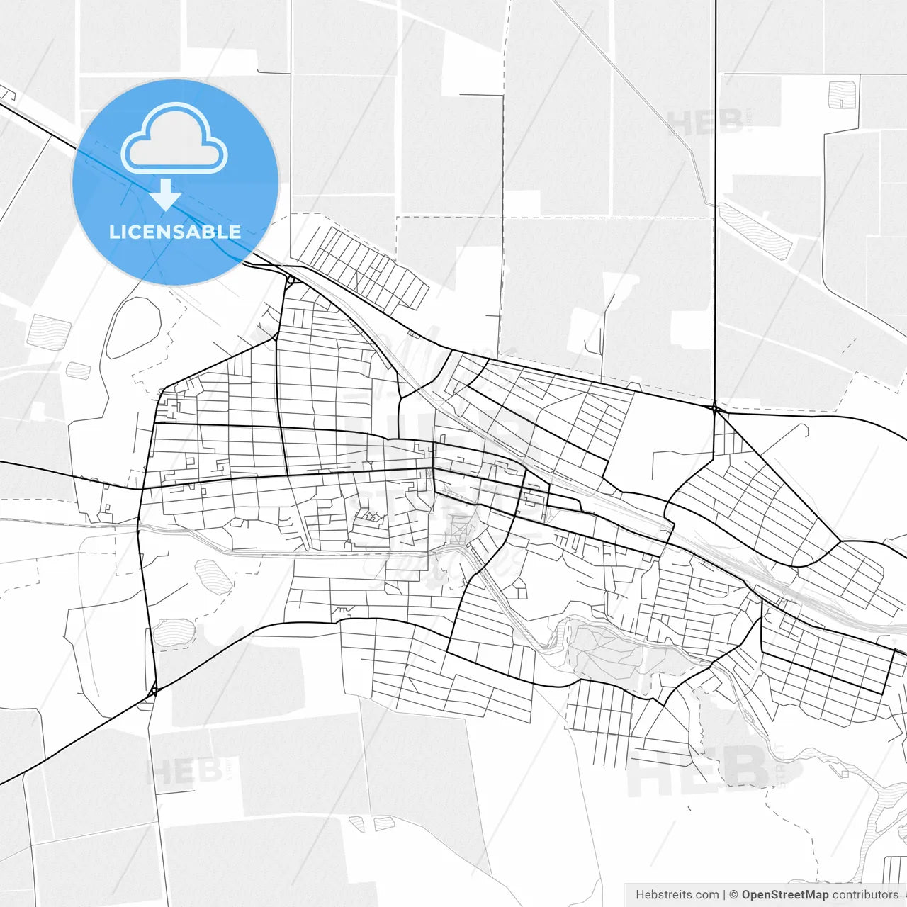 Vector PDF map of Prokhladny, Russia