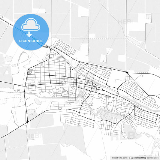 Vector PDF map of Prokhladny, Russia