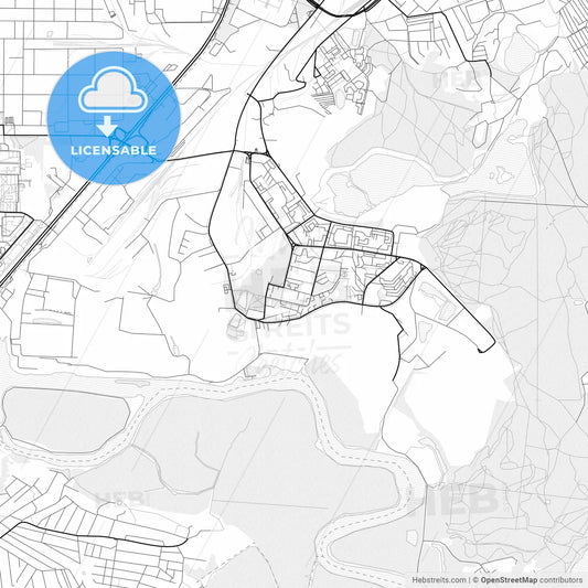 Vector PDF map of Dzerzhinsky, Russia