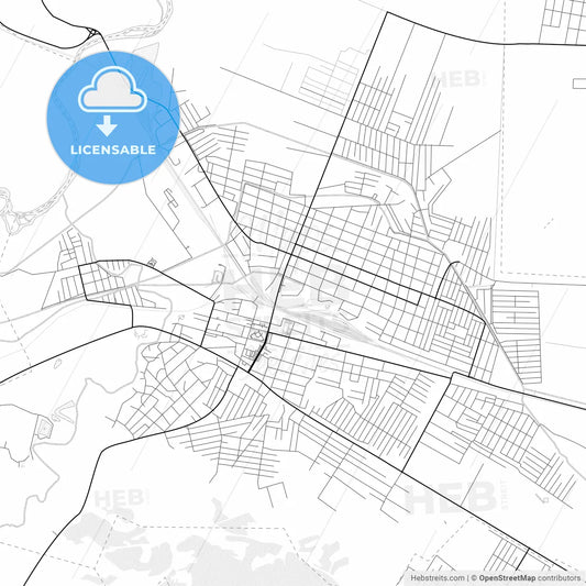 Vector PDF map of Gudermes, Russia