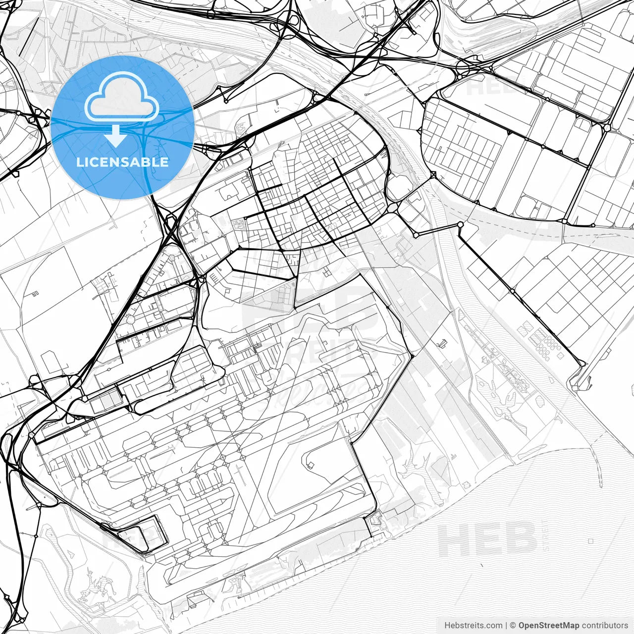 Vector PDF map of El Prat de Llobregat, Spain