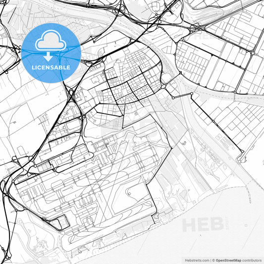 Vector PDF map of El Prat de Llobregat, Spain