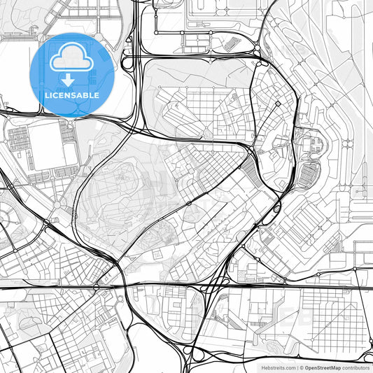 Vector PDF map of Barajas de Madrid, Spain