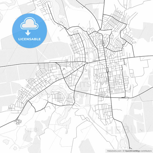 Vector PDF map of Oleksandriia, Ukraine