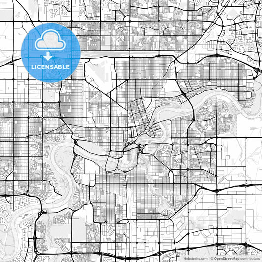 Vector PDF map of Edmonton, Canada