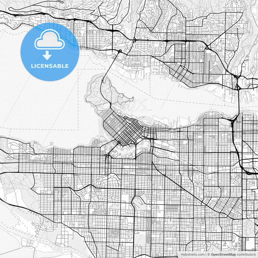 Vector PDF map of Vancouver, Canada