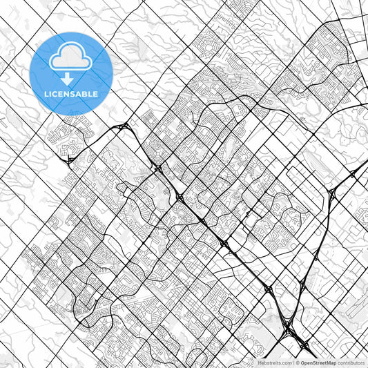 Vector PDF map of Brampton, Canada