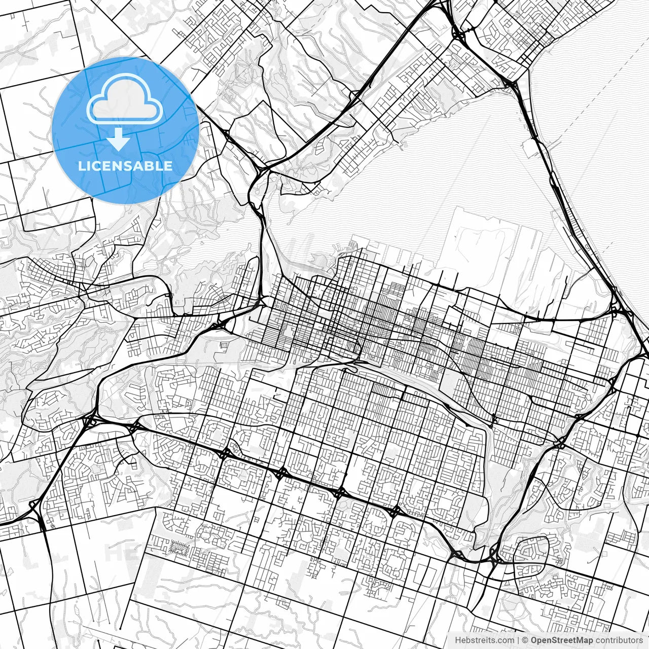 Vector PDF map of Hamilton, Canada