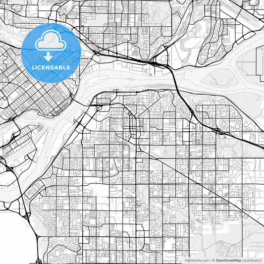 Vector PDF map of Surrey, Canada
