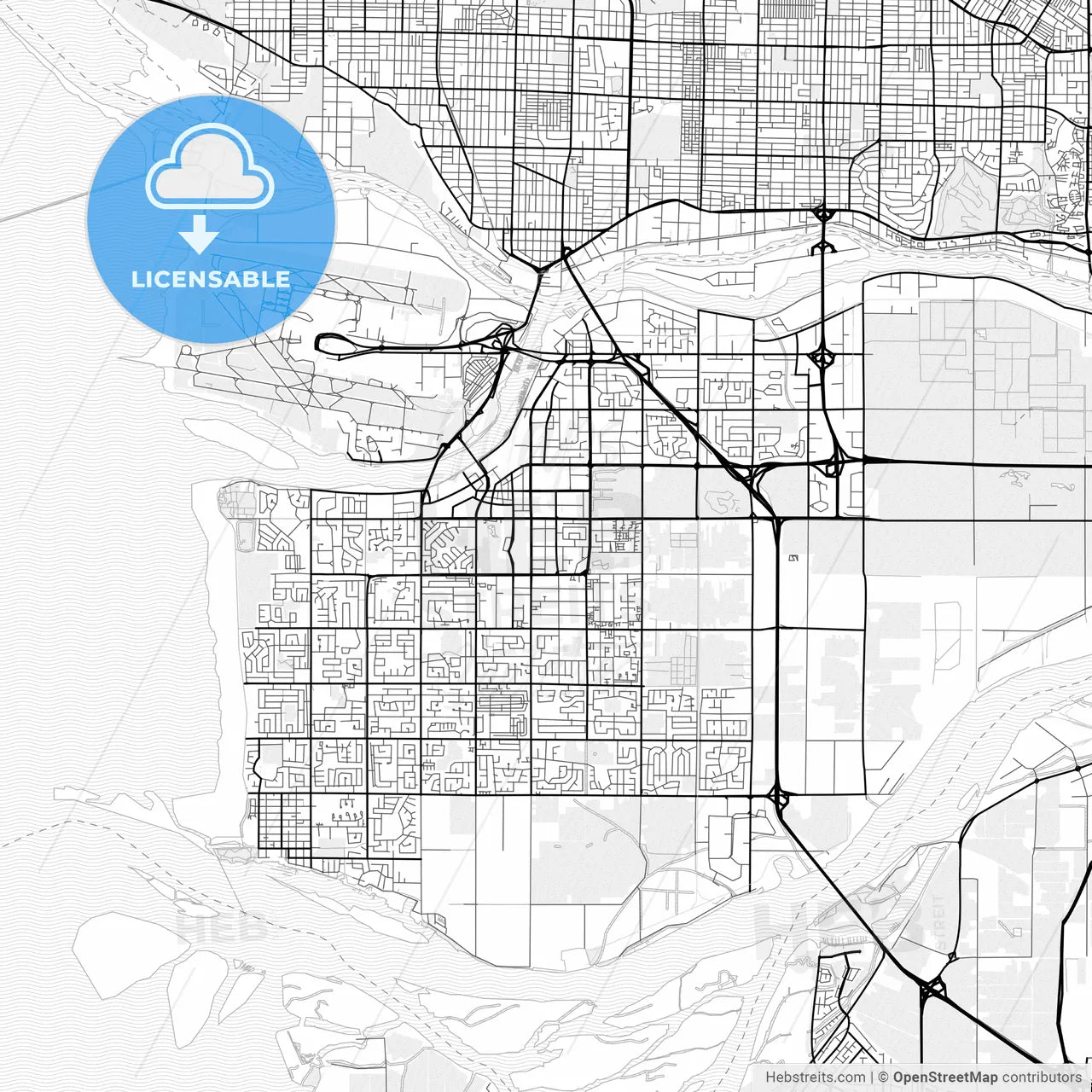 Vector PDF map of Richmond, Canada