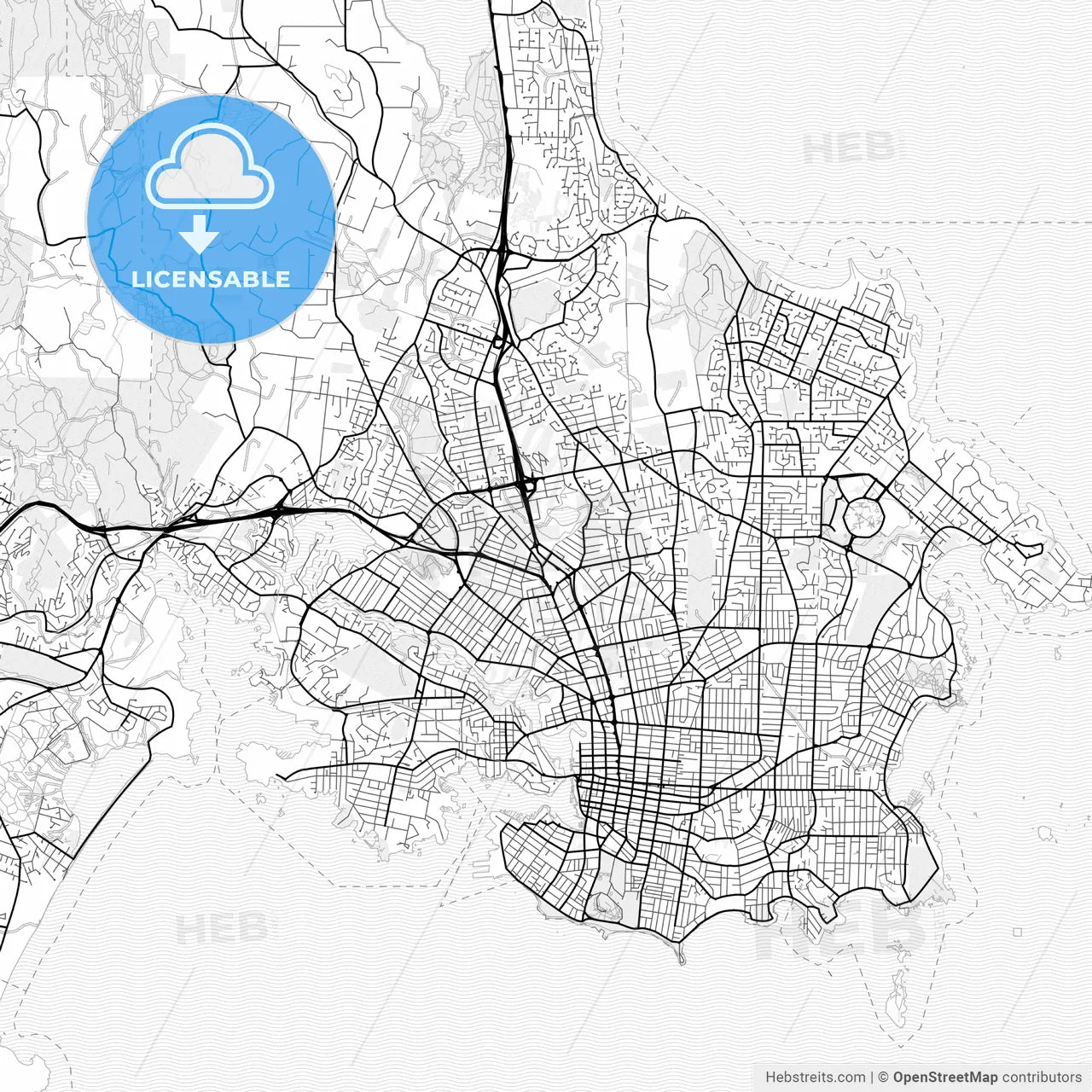 Vector PDF map of Saanich, Canada