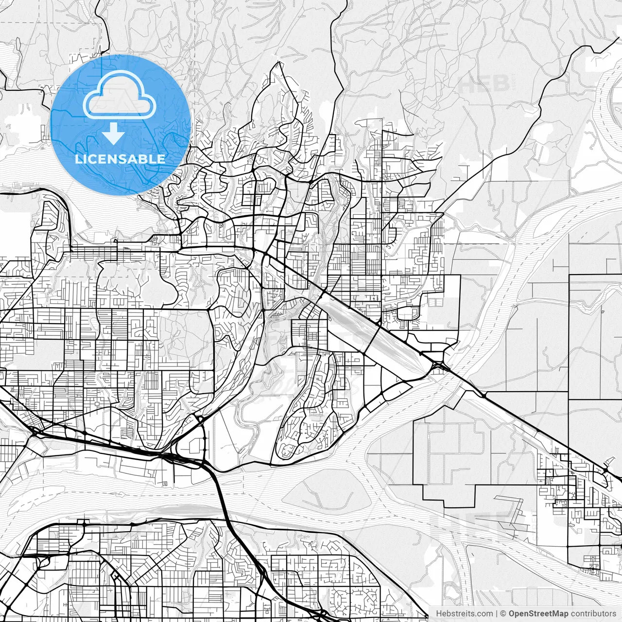 Vector PDF map of Port Coquitlam, Canada
