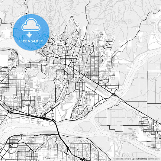 Vector PDF map of Port Coquitlam, Canada