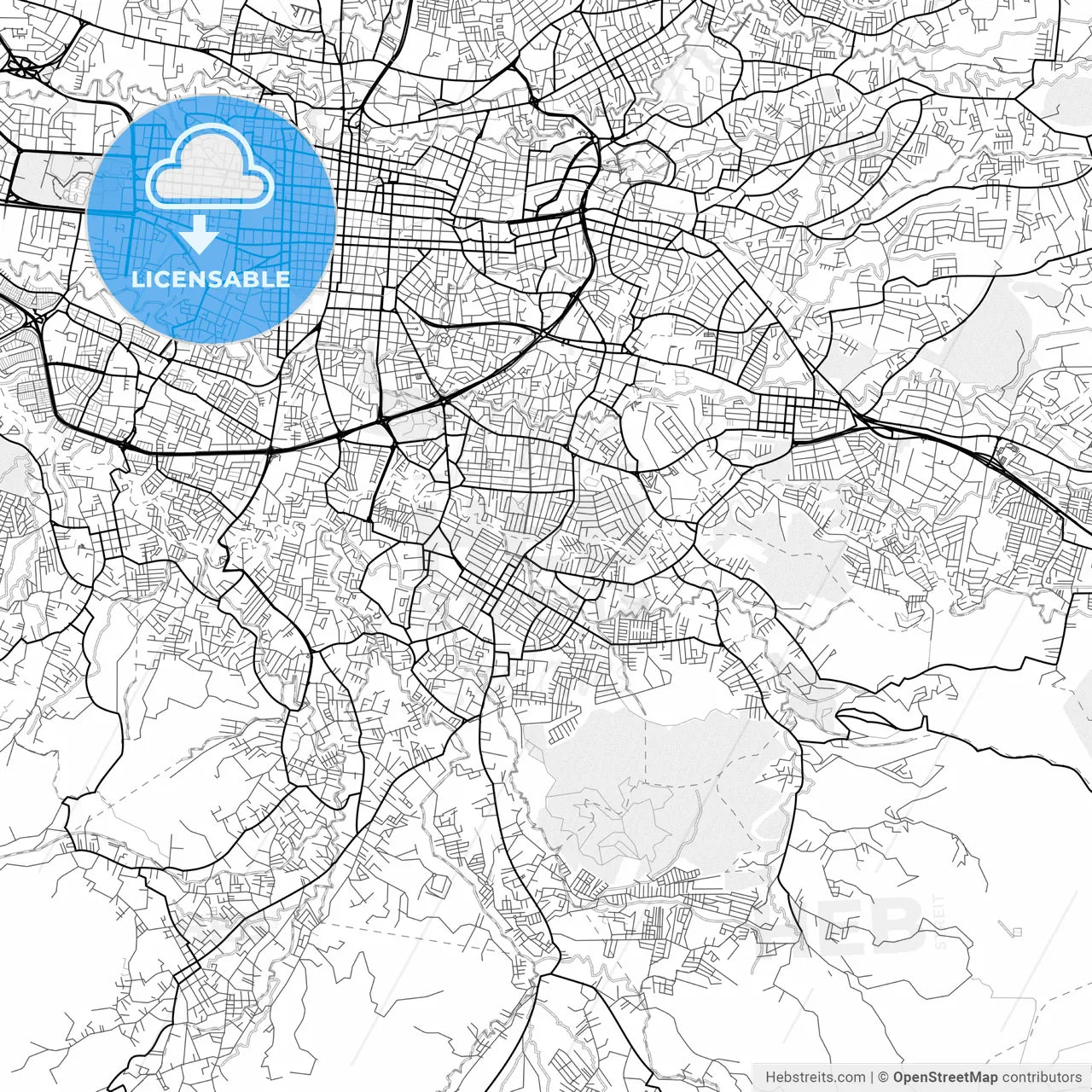 Vector PDF map of Desamparados, Costa Rica