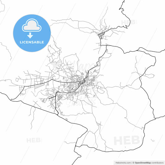 Vector PDF map of Huehuetenango, Guatemala
