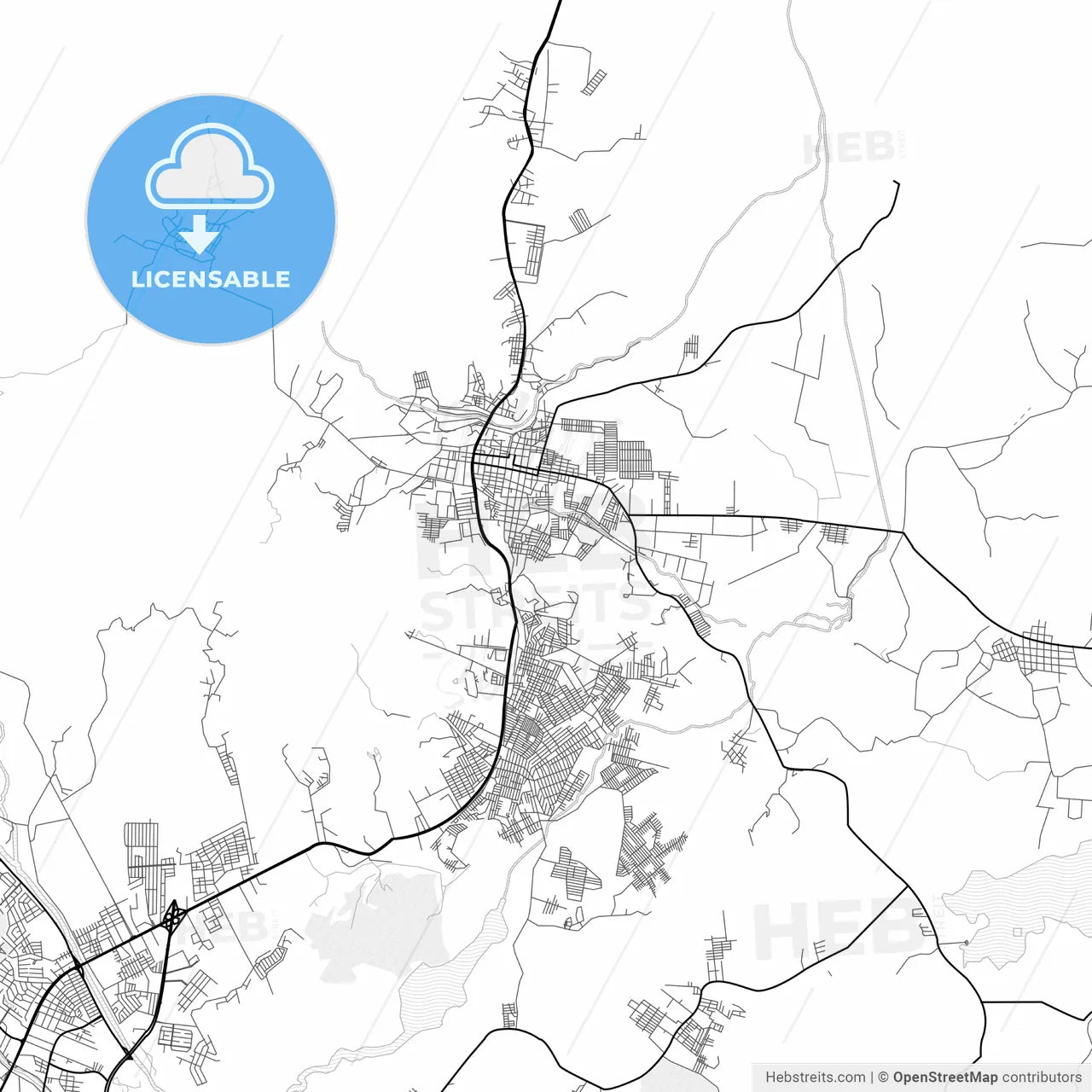 Vector PDF map of Choloma, Honduras