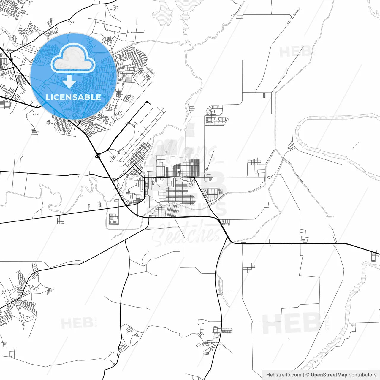 Vector PDF map of La Lima, Honduras