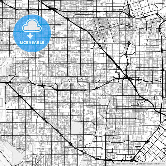 Vector PDF map of Garden Grove, California, United States