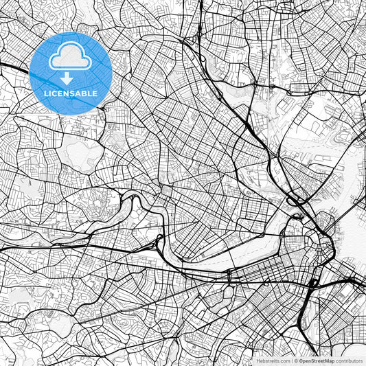Vector PDF map of Cambridge, Massachusetts, United States