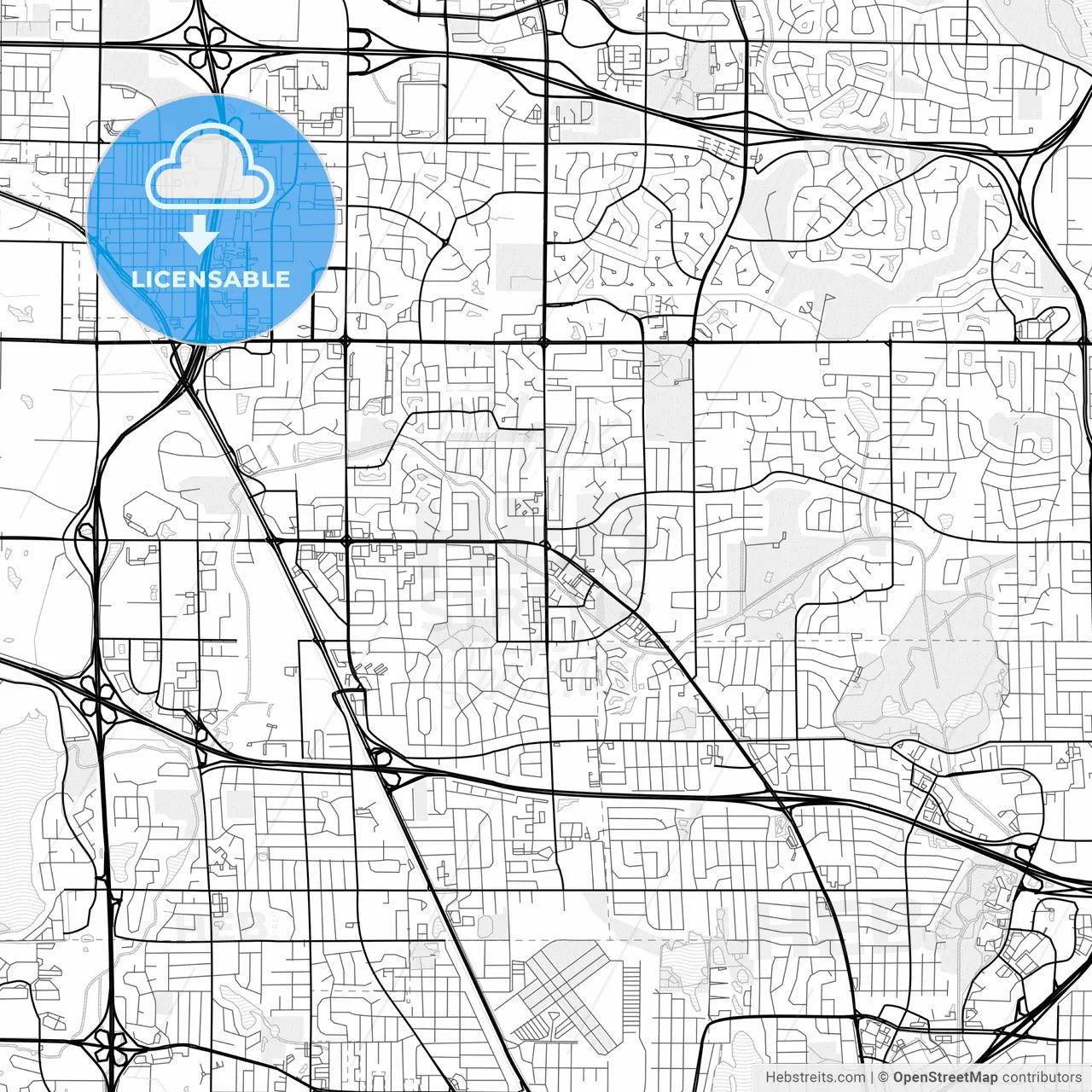 Vector PDF map of Deerfield Beach, Florida, United States