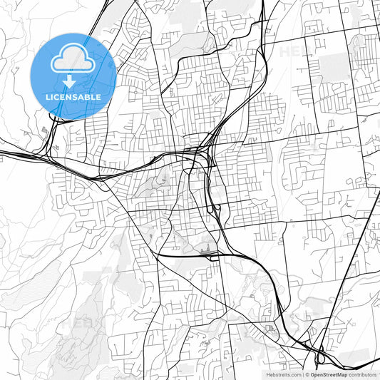 Vector PDF map of New Britain, Connecticut, United States